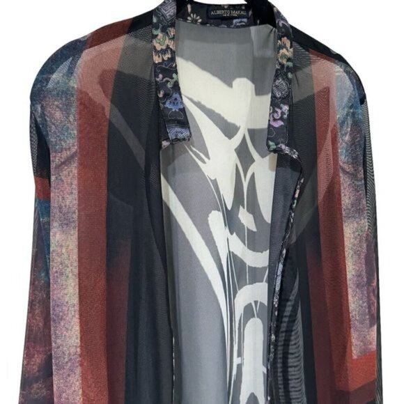 Alberto Makali Sheer Artsy Cardigan Gothic Fairy Whimsical Grunge Size M - Picture 2 of 10